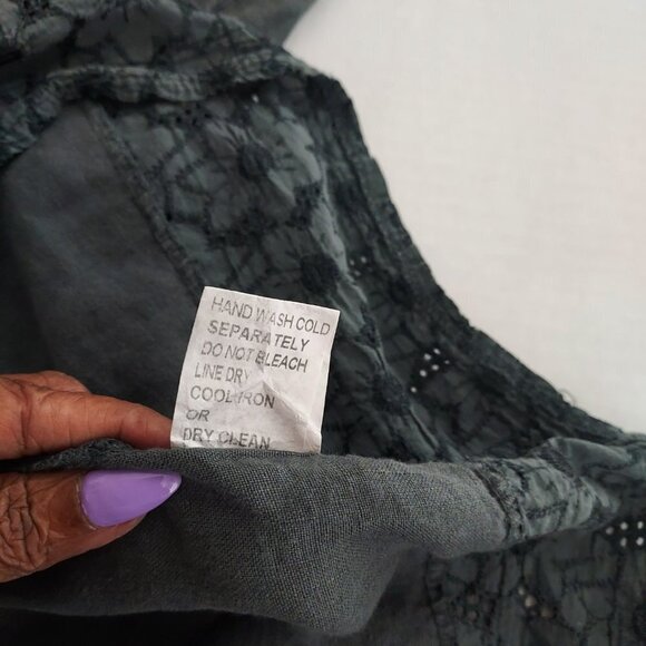 Carla Conti Sleeveless Linen Embroidered Lace Shift Dress - Picture 9 of 10